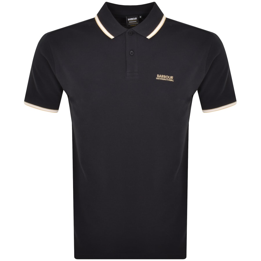 Barbour International Tipped Polo T Shirt Navy